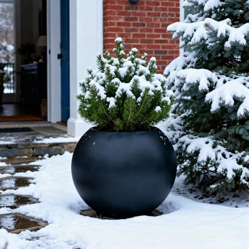 Large Round Planter,Planters for Indoor Plants & Outdoor,Durable Plastic Material Sphere Planter with Drainage Hole & Rubber Plug Weather Resistant,Plant Pot - Image 5