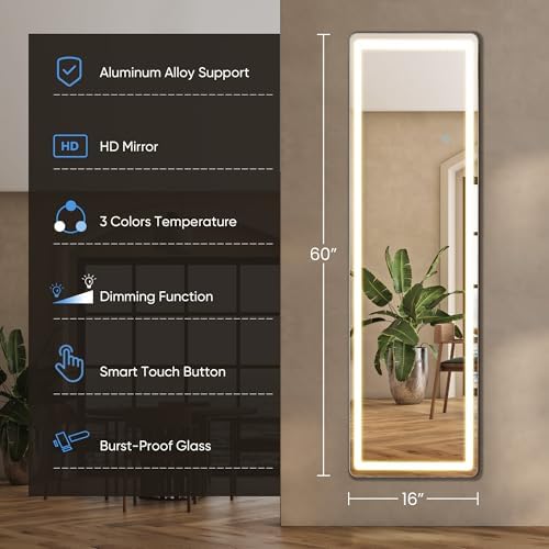OLIXIS LED Full Length Mirror with Lights, Full Body 16x60 - Image 2
