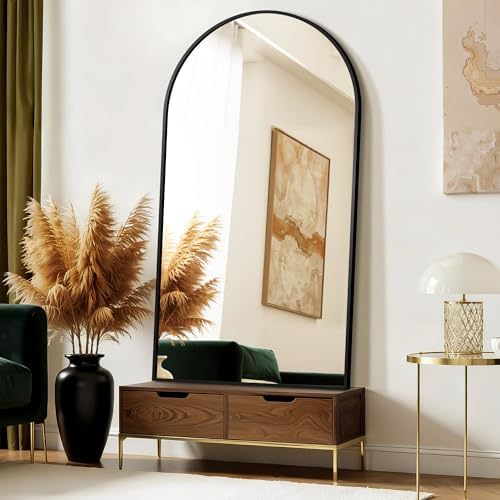 FICTOR 30" x 55" Arched Bathroom Vanity Mirror for Over Sink, Black by FICTOR