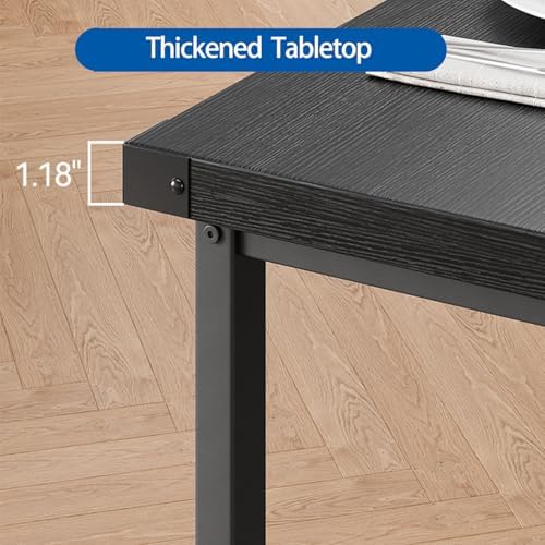 GarveeHome Dining Table Set for 4, Kitchen Table with 2 Upholstered Benches, Wood Kitchen Dining Room Set, for Small Space, Apartment, Home, Dinner, Retro Black - Image 4