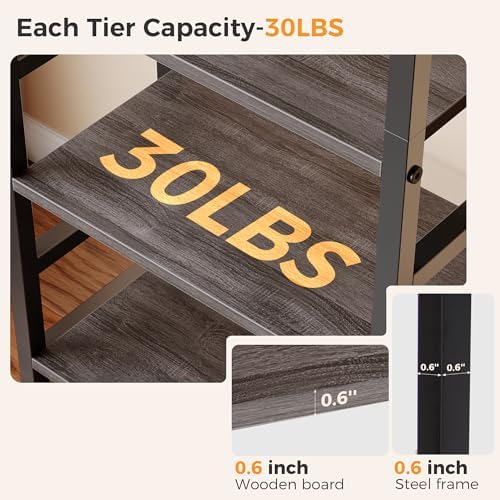 DUMOS 5-Tier Bookshelf, Modern Tall Bookcase Book Shelf - Image 6