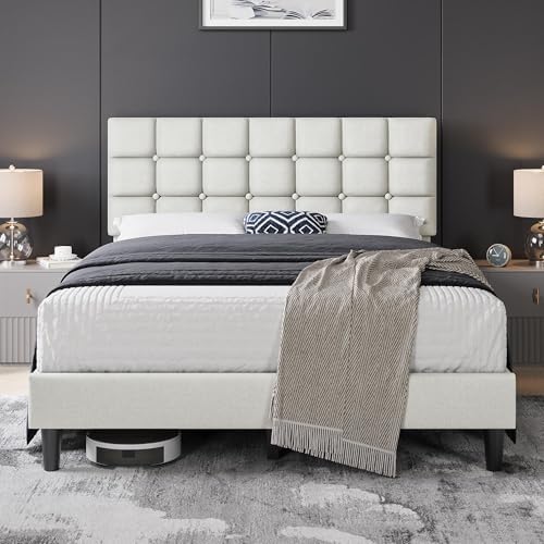 Yaheetech Queen Size Upholstered Tufted Bed Frame with Headboard by Yaheetech