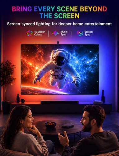 Upgraded TV LED Backlight with Sensor, LED Sync Lights for TV 55-65 Inch - Image 2