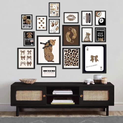 ANERZA 16 PCS Stockholm Style Room Decor, Cheetah Print Leopard Gallery Wall Art Prints Set for Bedroom, Preppy Posters for Living Room Aesthetic, Trendy Collage Kit Pictures, Funky Dorm Home Decor - Image 5