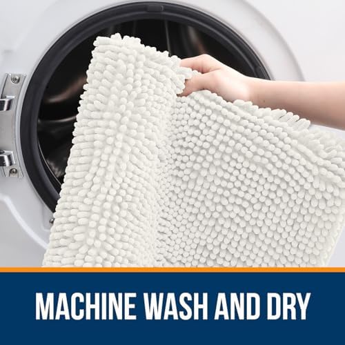 OLANLY Small Bathroom Rugs 30x18, Extra Soft Absorbent Chenille Bath Rugs - Image 6