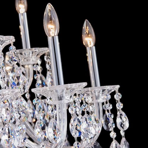 18-Light Large Crystal Candle Chandelier, Vintage Maria Theresa Chandelier for Foyer, Staircase & High Ceiling Living Room, Chrome, E12 Base - Image 5