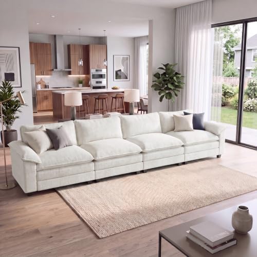 Homall 158.6" Cloud Couch, Modular Sectional Sofa, White by Homall