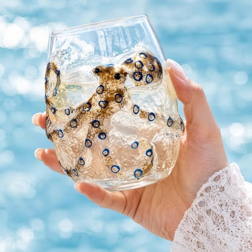 3D Ocean Animal Artisan Glassware Collection, Marine Animal Embossed Cup - Image 4