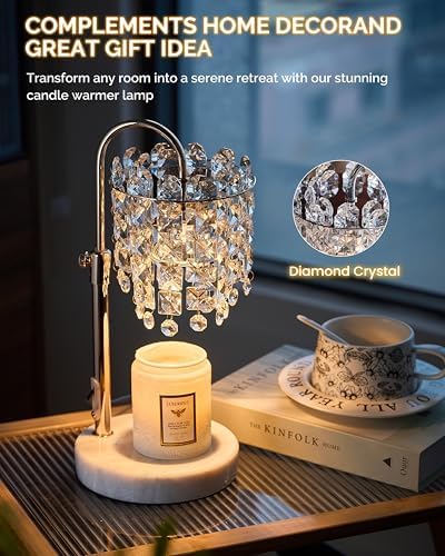 Candle Warmer Lamp with Timer & Dimmable Crystals Candle Lamp Warmer with RGB Mode, Adjustable Height Electric Candle Warmer with 3 Bulbs for Women Mom House Warming Gifts New Home Room Decor - Image 4