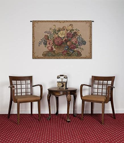 Decorative Floral Basket with Chenille Tapestry Wall Hanging 24 x 42 in - Image 5