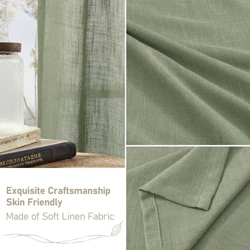 LAMIT Extra Wide Semi Sheer Linen Curtains for Living Room 63 Inch Length - Image 6