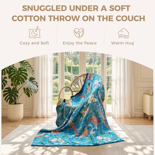 LUTBM Boho Throw Blanket for Bed 60"x80", All Season Cotton Couch Blankets - Image 4