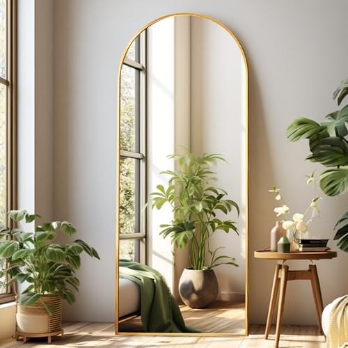 Dewfig Mirror Full Length, 64"X21" Arched Floor Mirror, Gold by YourSpacePerfectlyReflected
