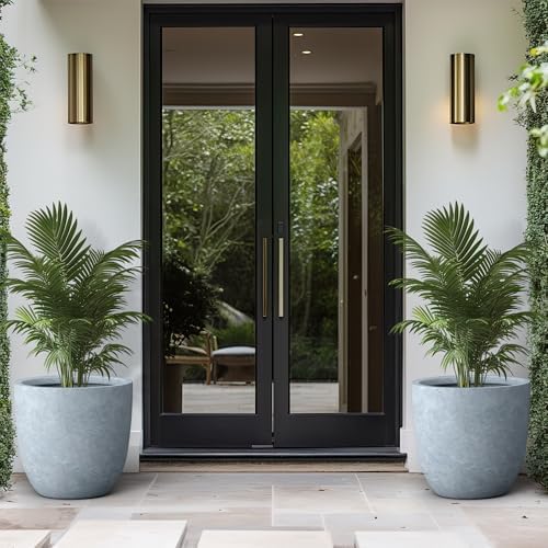 Kante Large Round Bowl Blue Gray Concrete Planter 18" Dia, Outdoor - Image 3