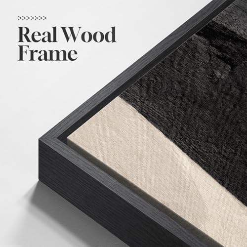 Framed Black Beige Abstract Long Vertical Wall Art for Living Room, 2 Piece - Image 6