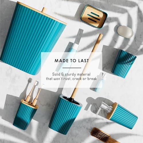 Clara Clark Teal Bathroom Set, Shower Curtain Set, Bathroom Accessory Set - Image 5