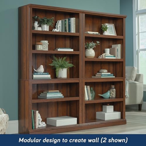 Sauder Miscellaneous Storage 5-Shelf Bookcase/ Book shelf, Washington Cherry finish - Image 4
