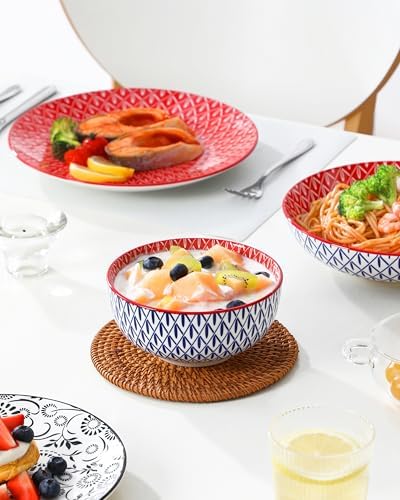 vancasso SELENE Plates and Bowls Set for 6, 24 Pieces Dinnerware Sets, Mircowave and Dishwasher Safe Dishes Set, Porcelain Muted Dinnerware - Image 6