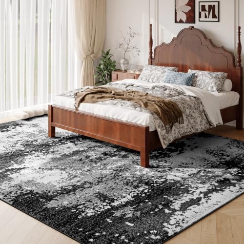 Black Washable Rug 5x7 Area Rugs for Living Room Bedroom Carpet - Image 2