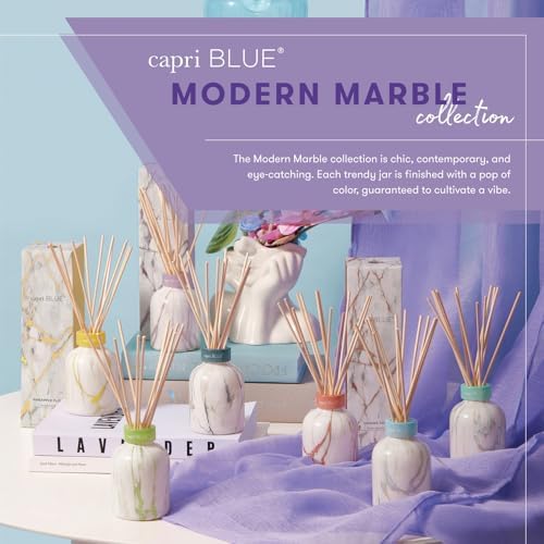 Capri Blue Modern Marble Reed Diffuser Set - Includes Reed Diffuser Sticks, Scented Oil & Glass Bottle - Luxury Scents for Bedroom Decor & Bathroom Air Freshener - Havana Vanilla (5.7 fl oz) - Image 6