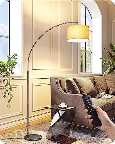 EDISHINE Bronze Modern Floor Lamp with Remote, 78.3" Tall Arc Standing Lamp by EDISHINE