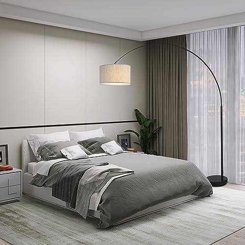 Major-Q Modern Arcing Floor Lamp - Tall Stand Up Arching Drum Shade - Large Contemporary Floor Lamp for Dining Rooms and Bedrooms - Corner Lamp for Office Lighting and Home Decor - Image 2