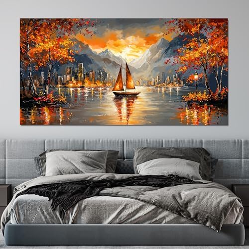 Canvas Oversized Wall Art Decor Wall Art Picture for Living Room Canvas Art Wall Decor Modern Landscape Wall Art Prints Large Coastal Wall Art Artwork for Walls Bedroom Office Home Decor 29" X 58" - Image 2