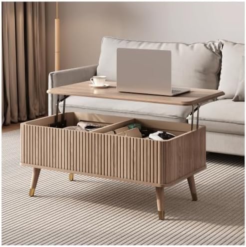 JOINICE 38" Lift Top Coffee Table with Storage for Living Room,Oak by Joinice