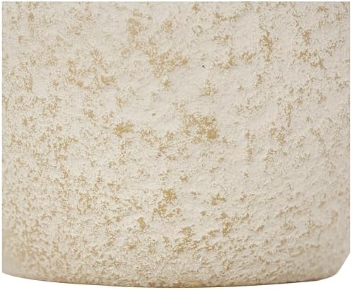 Deco 79 Ceramic Decorative Vase Hourglass Textured Centerpiece Vase with Brown Distressing, Flower Vase for Home Decoration 8" x 8" x 12", Cream - Image 5