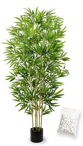 Bamboo Tree Artificial 5FT Fake Tree in Black Pot for Home Decor by JoyplantsDecoration