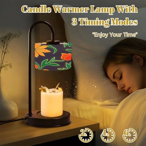 Candle Warmer Lamp with Timer Mexican Ceramic Seamless Talavera Handcrafted Mexican Ceramic Tile Dimmable Wax Warmer with 4 Bulbs for Jar Candles Women Birthday Gifts House Warming New Home Decor - Image 4