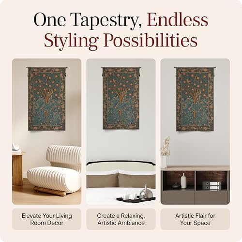 William Morris Pheasant and Doe Tapestry Wall Hanging 18 x 32 in - Image 6