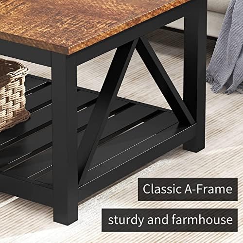 ChooChoo 40" Farmhouse Coffee Table with A-Frame Design for Living Room - Image 6