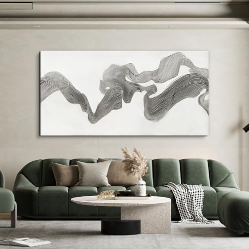 Abstract Wall Art Decor Large Modern Wall Art Decor Oversized Wall Art Pictures for Living Room Abstract Canvas Art Wall Decor Gray White Wall Art Prints Artwork for Walls Home Office Decor 29" X 58" - Image 5