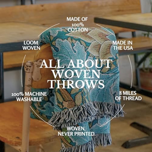 Pure Country Weavers William Morris Tree of Life Blanket XL - Arts & Crafts - Gift Tapestry Throw Woven from Cotton - Made in the USA (82x62) - Image 6
