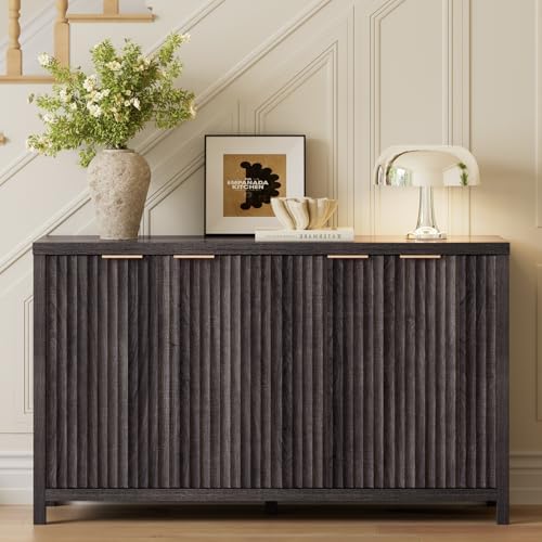 OAKHAM HOME Buffet Cabinet 56" Black Oak by OAKHAMHOME