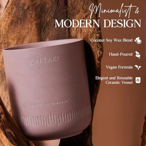 CAFTARI Luxury Aromatherapy Candle | Oudh & Cedarwood Scented | 60 Hour Burn | Clean Coconut Soy Wax | Vegan, Gift-Ready Candle for Sleep & Home Spa Feel | Scent of Nirvana - Image 3
