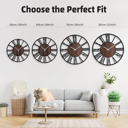 20" Silent Wall Clock – Glow Night Light, Battery Operated - Image 3