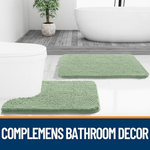 OLANLY Bathroom Runner Rugs 59x24, Extra Soft Absorbent Chenille Bath Rugs - Image 7