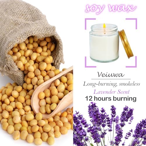 36 Pcs 4 Oz Mini White Soy Candles,Lavender Scented Candles Set,Bulk Aromatherapy Candle,Great Stress Relieving Scented Candle for Girls as a Gift for Birthdays, Weddings and More! - Image 3