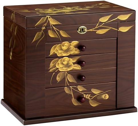 Wood Jewelry Box for Women - Large Vintage Organizer with Mirror by WelcometotheXloverise