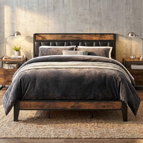 LIKIMIO King Size Bed Frame with Storage Headboard and Charging Station - Image 3