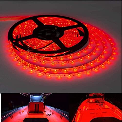 25FT LED Boat Lights, Waterproof Marine Pontoon Led Strip Lights, Boat Deck Interior Light, Boats Accessories, Under Gunnel Lighting, Night Fishing Light for Pontoon Fishing Boats (Red) - Image 2
