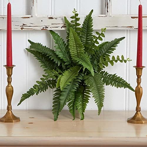 Nearly Natural 14 in Artificial Boston Fern Set of 6 Indoor Office Plants - Image 4