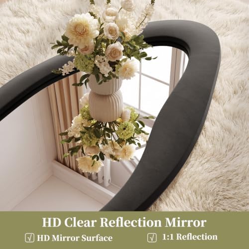 Koonmi Full Length Mirror 71"x30", Irregular Flannel Floor Mirrors - Image 3