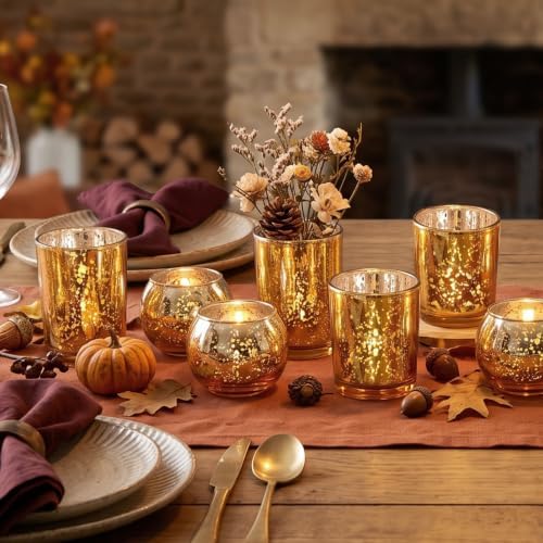 Volens Gold Party Decorations 72pcs, Assorted Glass Votive Candle Holders - Image 4