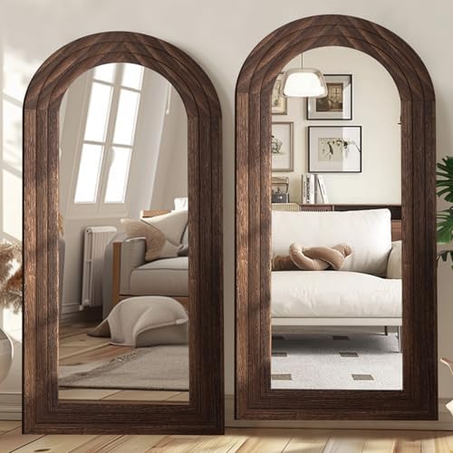 ZHUNFA Arched Full Length Mirror with Solid Wood Frame - Image 6
