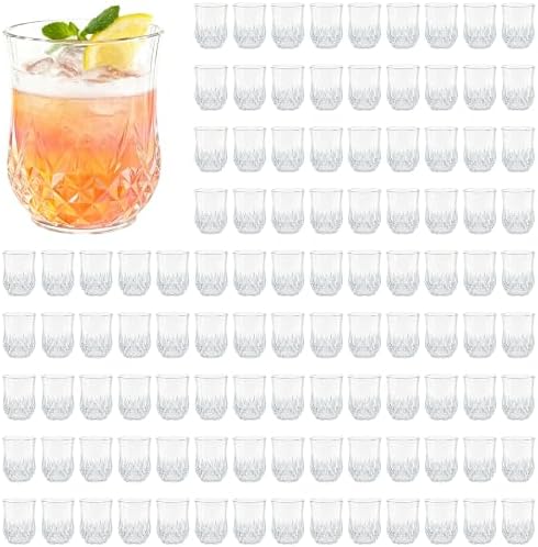 100 Pack Plastic Stemless Wine Glasses, 12oz Unbreakable Wine Cups by LEYIQU