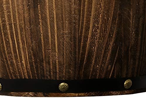 Antique 2 Pack Wood Wine Barrel Wall Sconce Light Fixture - Image 5