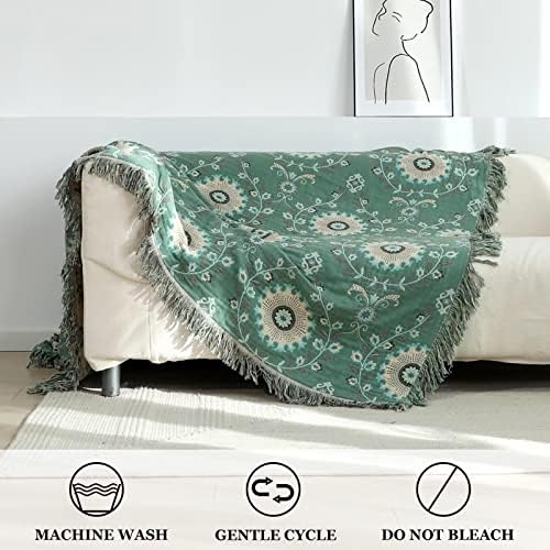 LUTBM Boho Throw Blanket for Bed 60"x80", 100% Cotton Soft Couch Blankets - Image 4